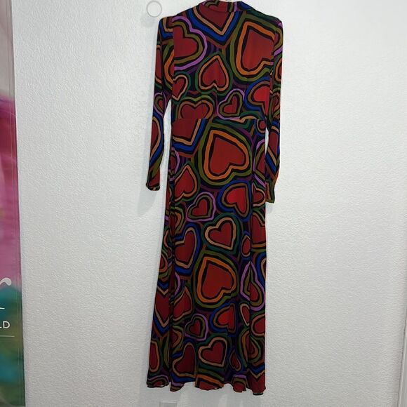 NWT Farm Rio Rainbow Wild Hearts Maxi Dress Small - Picture 6 of 16